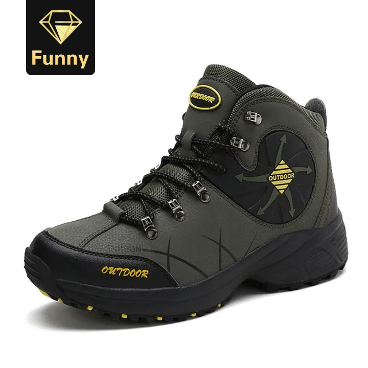 2021 High quality Outdoor Hiking Shoes Leather Waterproof  Tactical Boots Anti-Slippery Sneakers