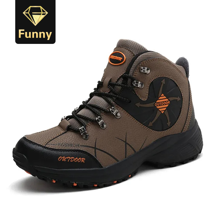 2021 High quality Outdoor Hiking Shoes Leather Waterproof  Tactical Boots Anti-Slippery Sneakers