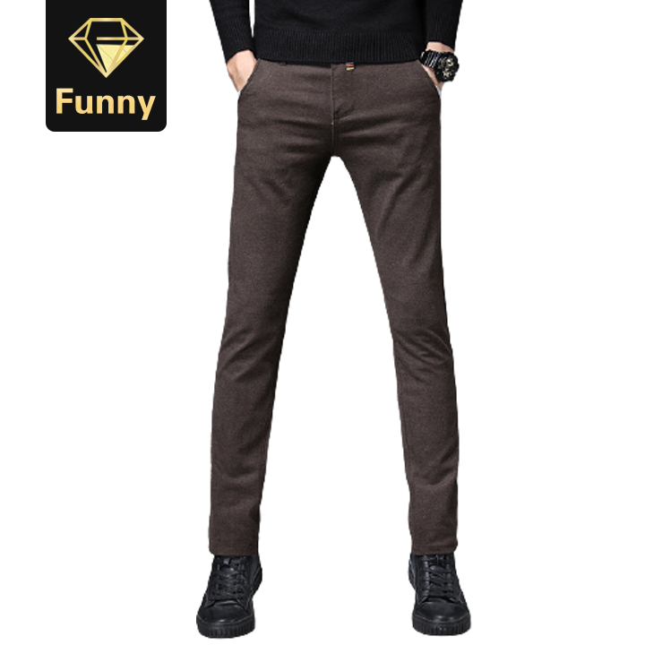 2021 High quality New Casual Pants Men Cotton Slim Fit Chinos Fashion Trousers Male Brand Clothing