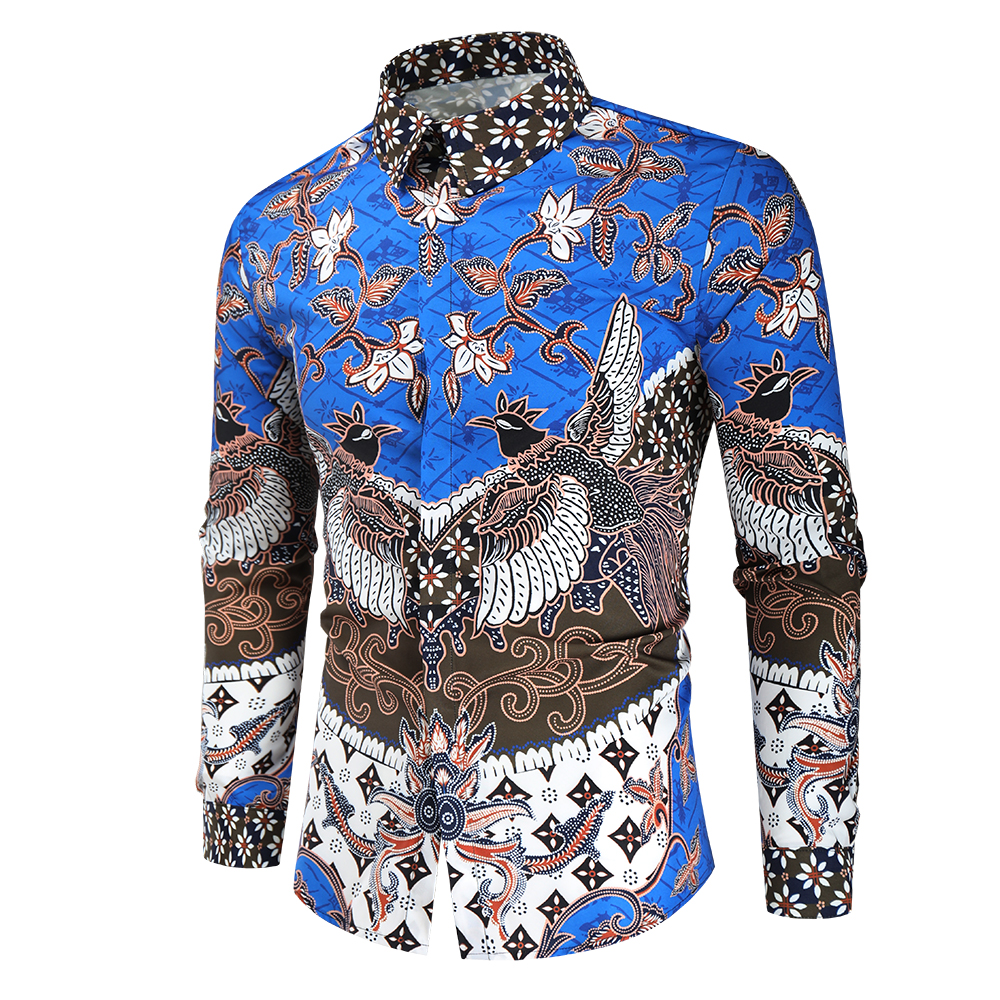 2021 High quality Print Men Shirt Long Sleeve Streetwear High Quality Luxury Floral Mens Dress Shirts Hip Hop shirts