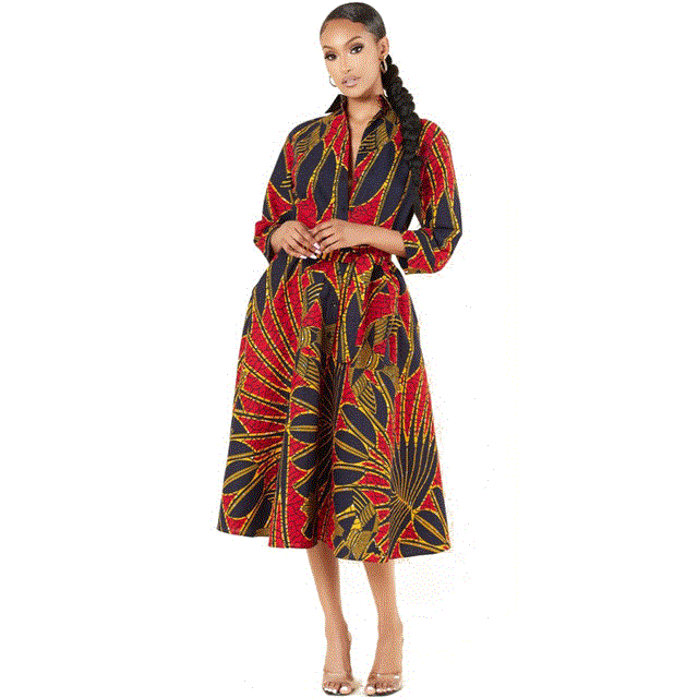 2021 High quality Fashion African Dresses For Women Femme Dashiki Print Africa Shirt dresses Clothes Ladies Dresses