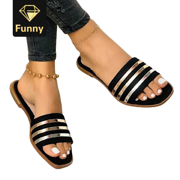 2021 High quality Ladies Slippers Beach Summer Shoes Woman Flat Slides Outdoor Women Shoes Casual Sandals Plus Size