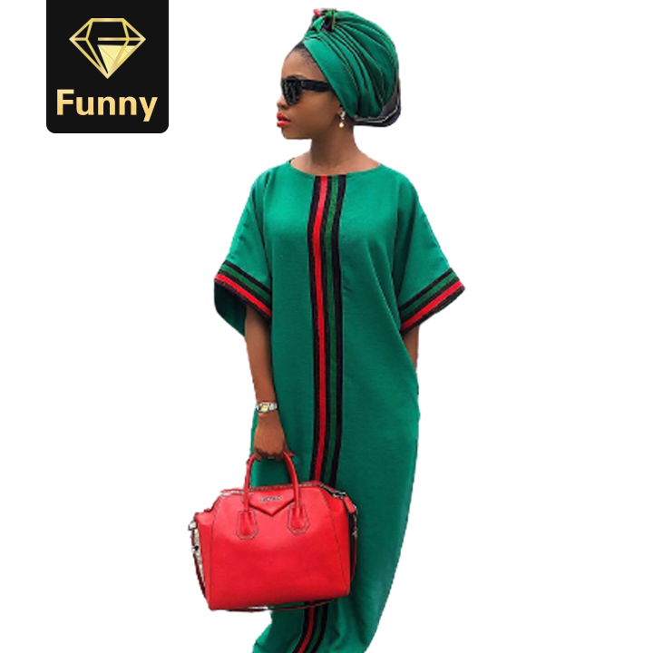 2021 High quality African Dresses For Women Summer Autumn Stripe Print Slim Sleeved Dress Fashion Ladies Clothing