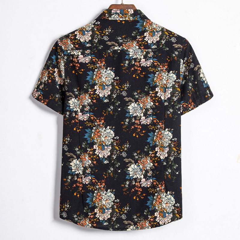 2021 High quality Men Shirts Short Sleeve Printed Casual Blouse Shirt Male Short Summer Geometric Plus Size Shirts