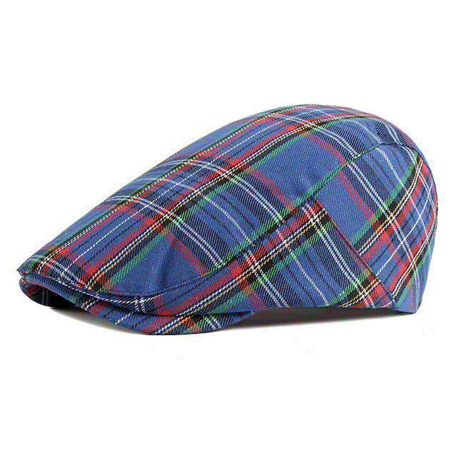 2021 High quality Fashion Fine Stripe Lattice Berets Hat Women Men caps Spring Summer Plaid Visors Duckbill Flat Cap
