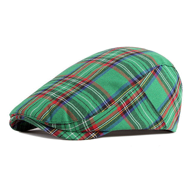 2021 High quality Fashion Fine Stripe Lattice Berets Hat Women Men caps Spring Summer Plaid Visors Duckbill Flat Cap