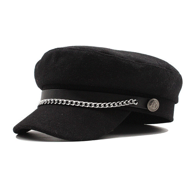 2021 High quality Autumn Winter Chain Wool Berets for Women Female Cap Hat Ladies Travel Berets