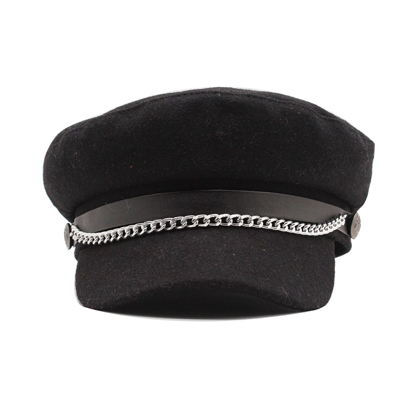 2021 High quality Autumn Winter Chain Wool Berets for Women Female Cap Hat Ladies Travel Berets