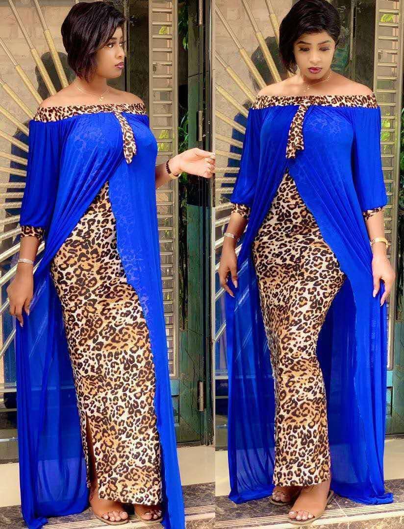 2021 High quality African Long Maxi Dress Women's Leopard Slash Neck Off Shoulder Backless Evening Women Party Dress