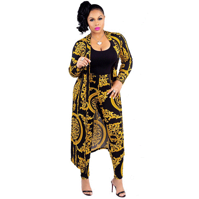 2021 High quality African Print Elastic Baggy Pants Rock Style SLeeve Fashion Suit For Lady/women coat and leggings