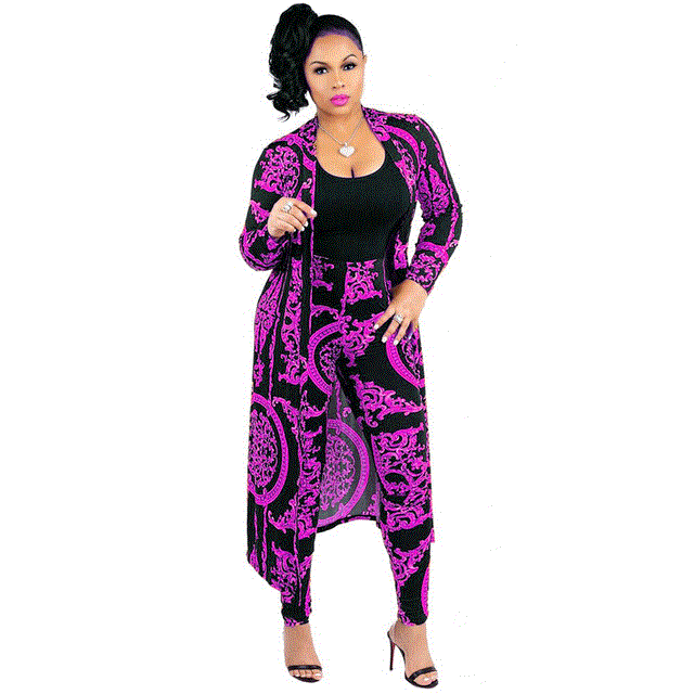 2021 High quality African Print Elastic Baggy Pants Rock Style SLeeve Fashion Suit For Lady/women coat and leggings