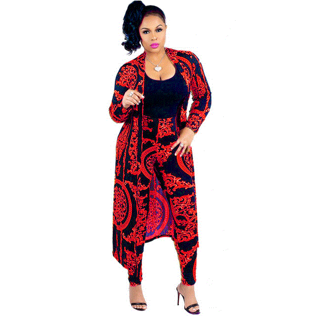 2021 High quality African Print Elastic Baggy Pants Rock Style SLeeve Fashion Suit For Lady/women coat and leggings