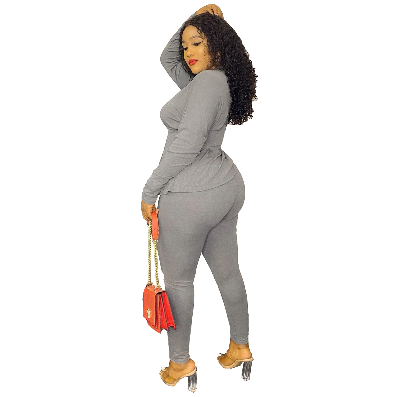 2021 High quality Two Piece Set Tracksuit Women Autumn Clothes Long Sleeve Tops Pant Sweat Wear Outfits Bodycon Suits