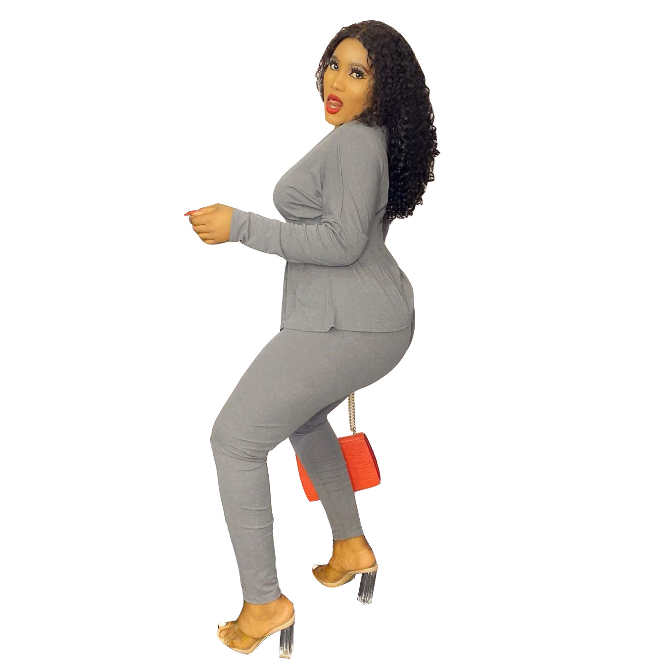 2021 High quality Two Piece Set Tracksuit Women Autumn Clothes Long Sleeve Tops Pant Sweat Wear Outfits Bodycon Suits