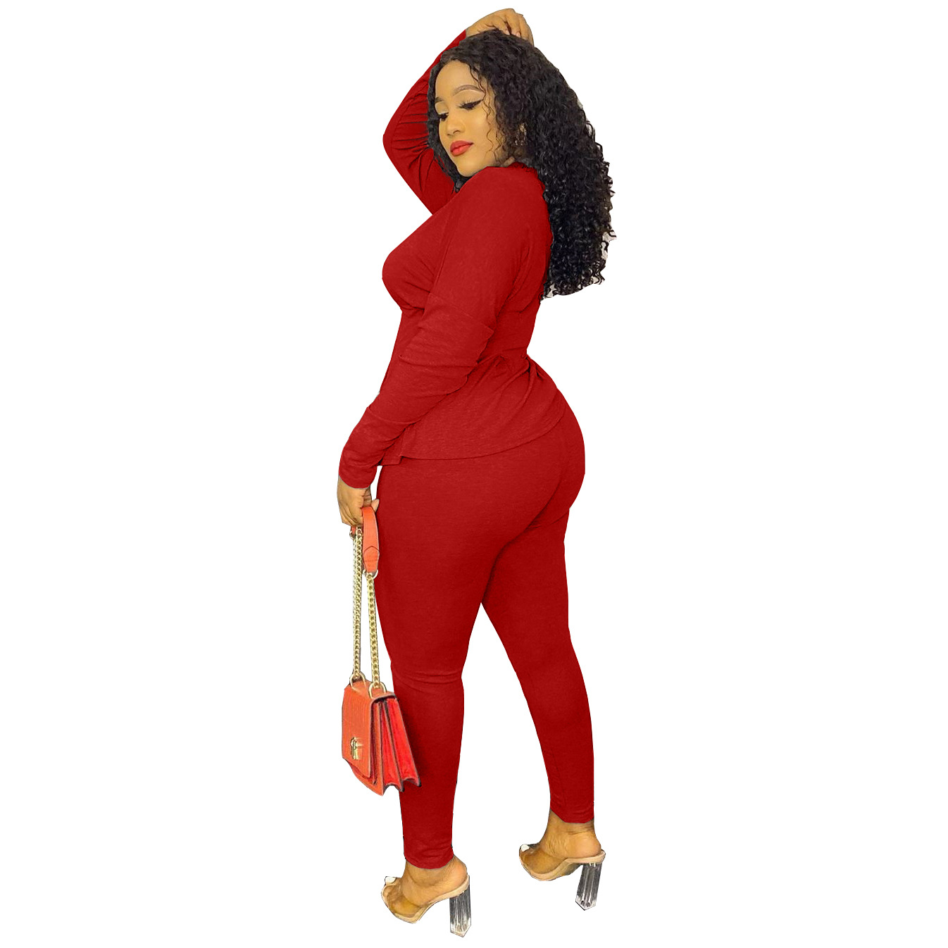 2021 High quality Two Piece Set Tracksuit Women Autumn Clothes Long Sleeve Tops Pant Sweat Wear Outfits Bodycon Suits