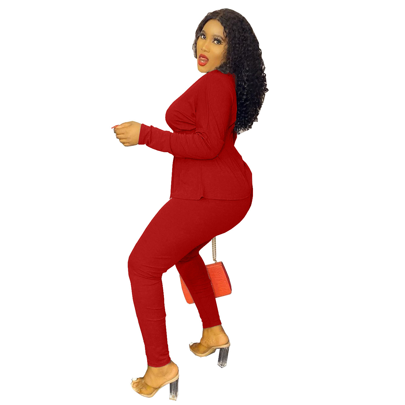 2021 High quality Two Piece Set Tracksuit Women Autumn Clothes Long Sleeve Tops Pant Sweat Wear Outfits Bodycon Suits