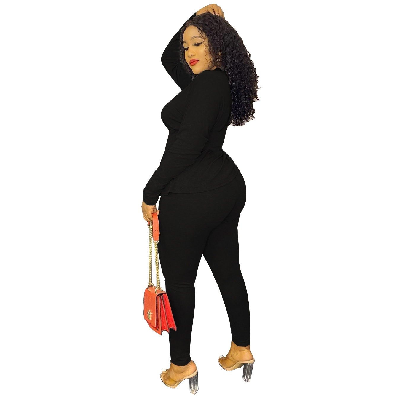 2021 High quality Two Piece Set Tracksuit Women Autumn Clothes Long Sleeve Tops Pant Sweat Wear Outfits Bodycon Suits