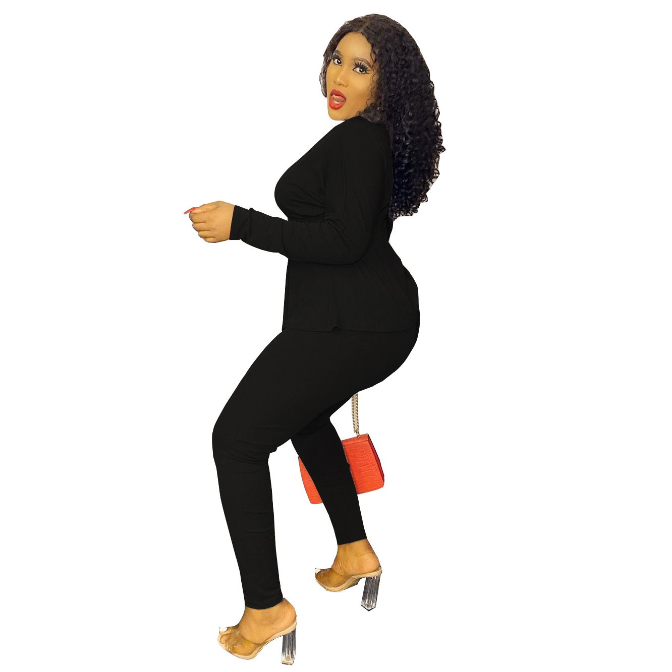 2021 High quality Two Piece Set Tracksuit Women Autumn Clothes Long Sleeve Tops Pant Sweat Wear Outfits Bodycon Suits