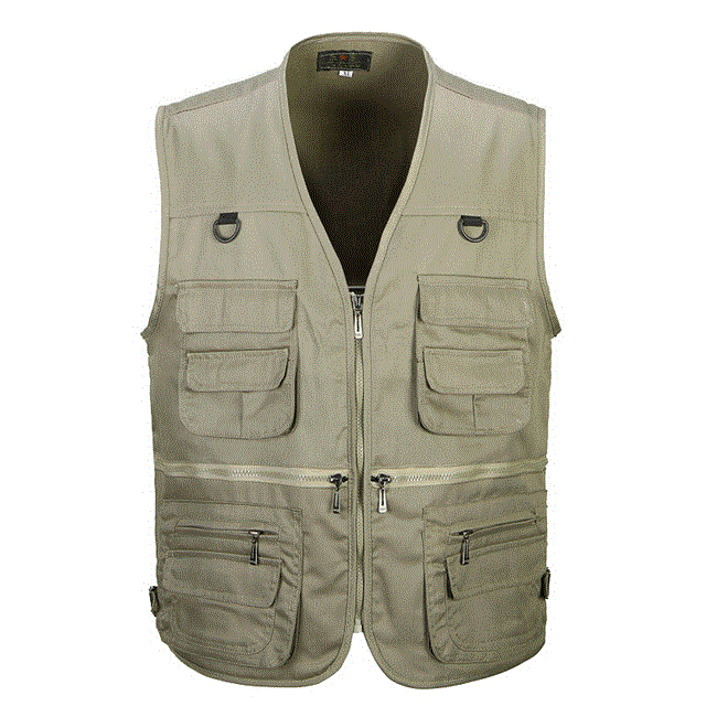 2021 High quality Male Casual Multi Pocket Vest For Summer Men Shooting Outerwear Zipper Waistcoat Sleeveless Jacket