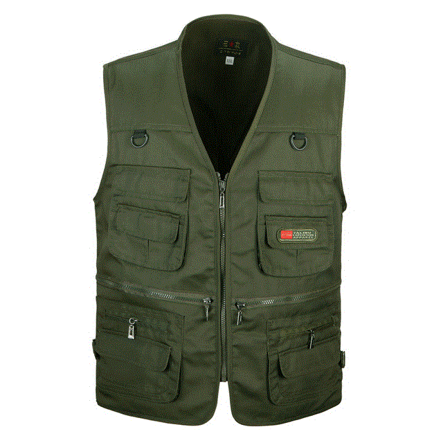2021 High quality Male Casual Multi Pocket Vest For Summer Men Shooting Outerwear Zipper Waistcoat Sleeveless Jacket