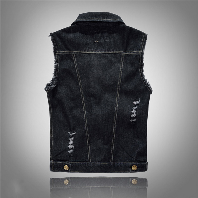 2021 High quality Men Cotton Jeans Sleeveless Jacket Vest Men Plus Size Black Denim Jeans Vest Male Cowboy Waistcoat