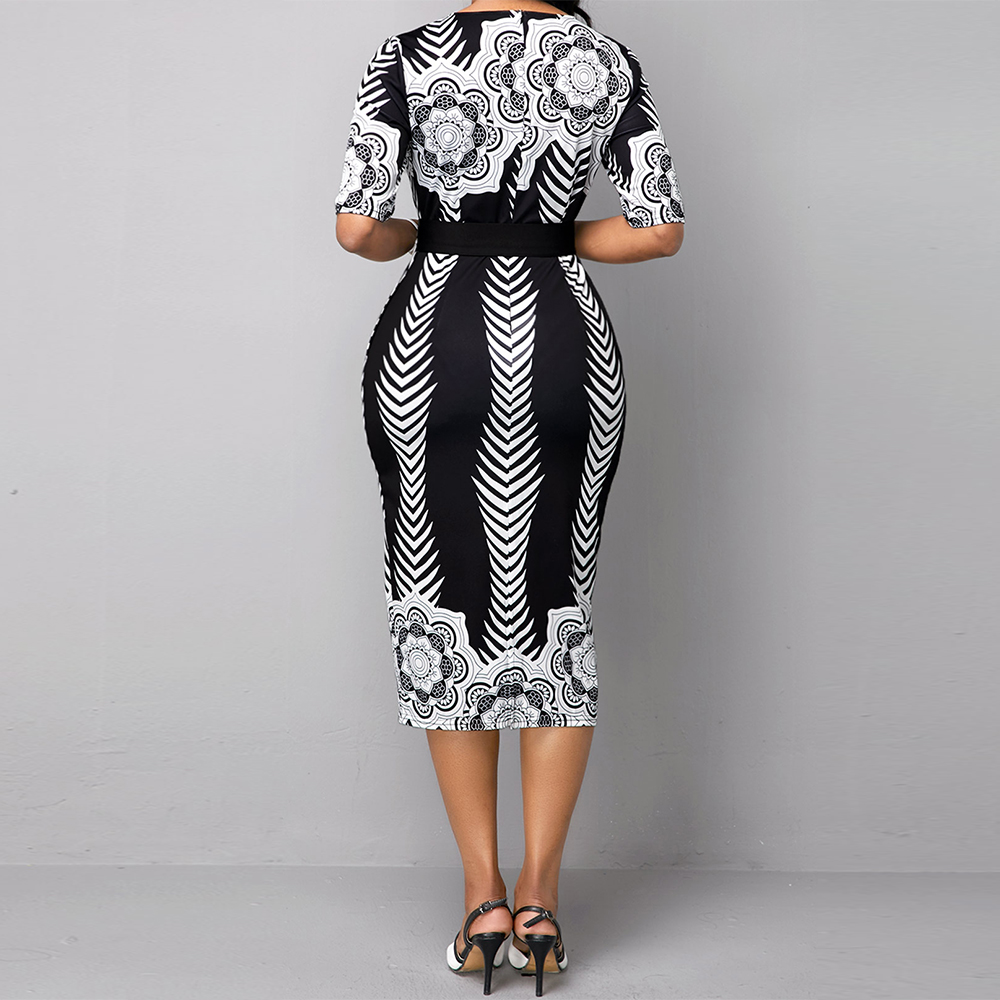 2021 High quality Summer Dress Women Casual Plus Size Slim Bodycon Dresses Elegant Sexy Floral Print Long Party Dress