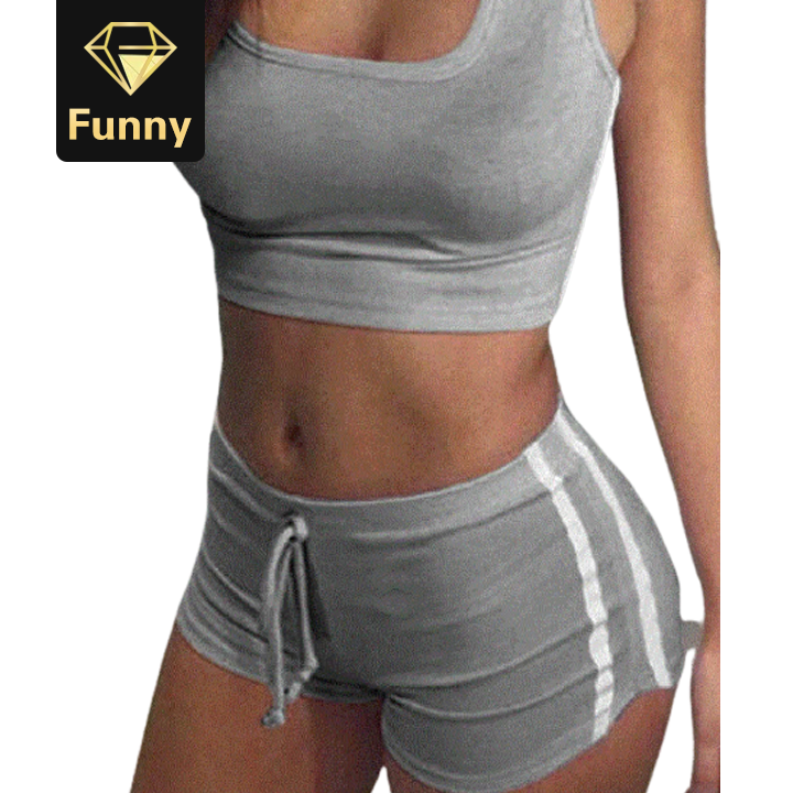 2021 High quality Sexy Women 2PCS Yoga Set Female Sleeveless Tank Fitness Shorts Running Gym Sports Clothes Swimsuit