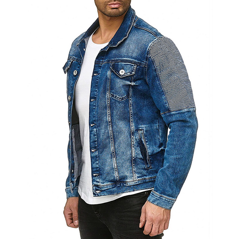 2021 High quality Men Slim Fit Jeans Jacket Cowboy Fashion Bomber Outwear Jacket Denim Coat Men's Jean Jacket Hip Coat