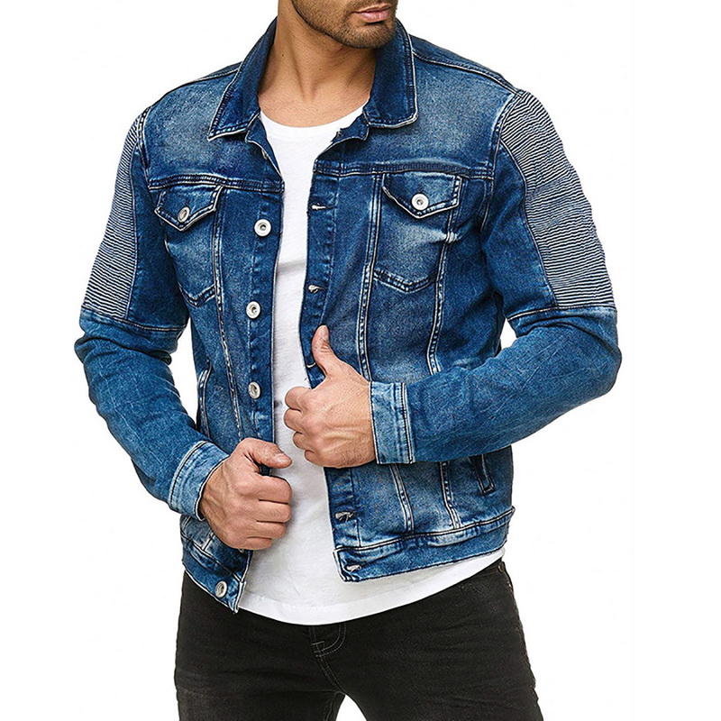2021 High quality Men Slim Fit Jeans Jacket Cowboy Fashion Bomber Outwear Jacket Denim Coat Men's Jean Jacket Hip Coat