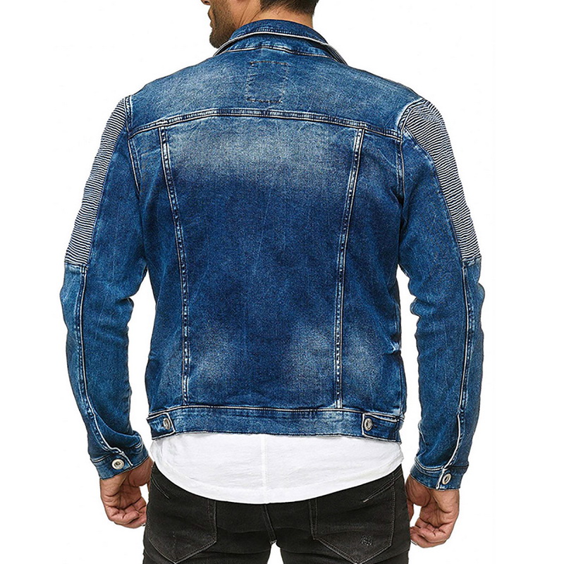 2021 High quality Men Slim Fit Jeans Jacket Cowboy Fashion Bomber Outwear Jacket Denim Coat Men's Jean Jacket Hip Coat