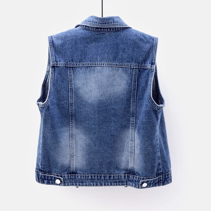 2021 High quality Women Summer Sleeveless Vest Waistcoat Fashion Casual Short Jeans Jacket Slim Outerwear Plus Size