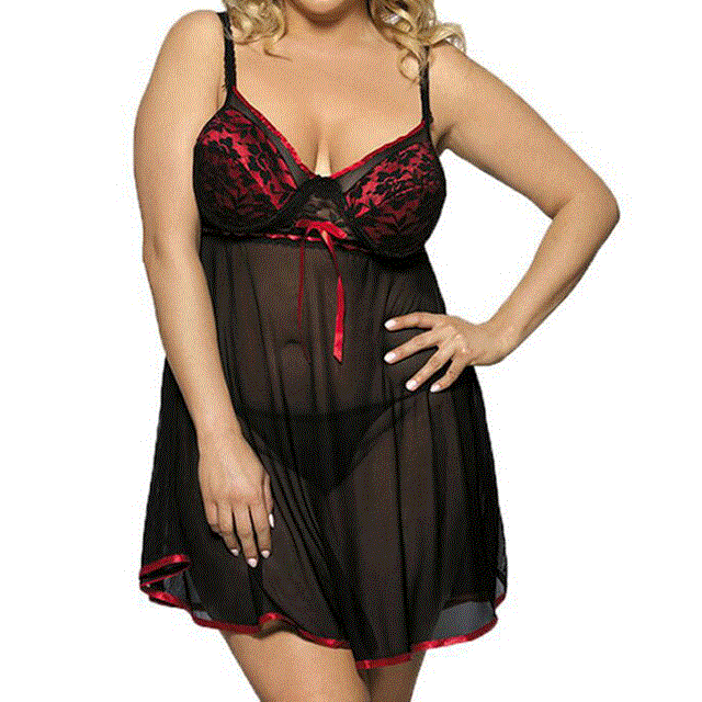 2021 High quality Women Lace Dress Plus Size Erotic Underwear Sexy Lingerie Transparent Costumes Big Size Sleepwear