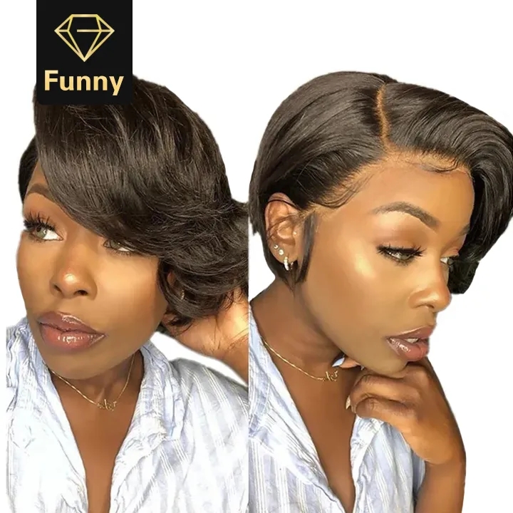 2021 High quality Wig Straight Front Wig Short Pixie Cut Wigs Short Bob Wigs For Women