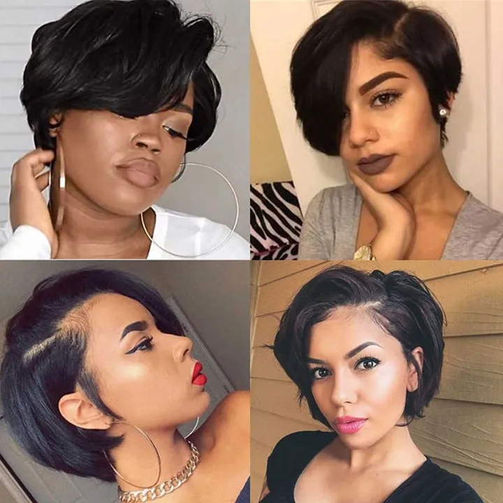 2021 High quality Wig Straight Front Wig Short Pixie Cut Wigs Short Bob Wigs For Women