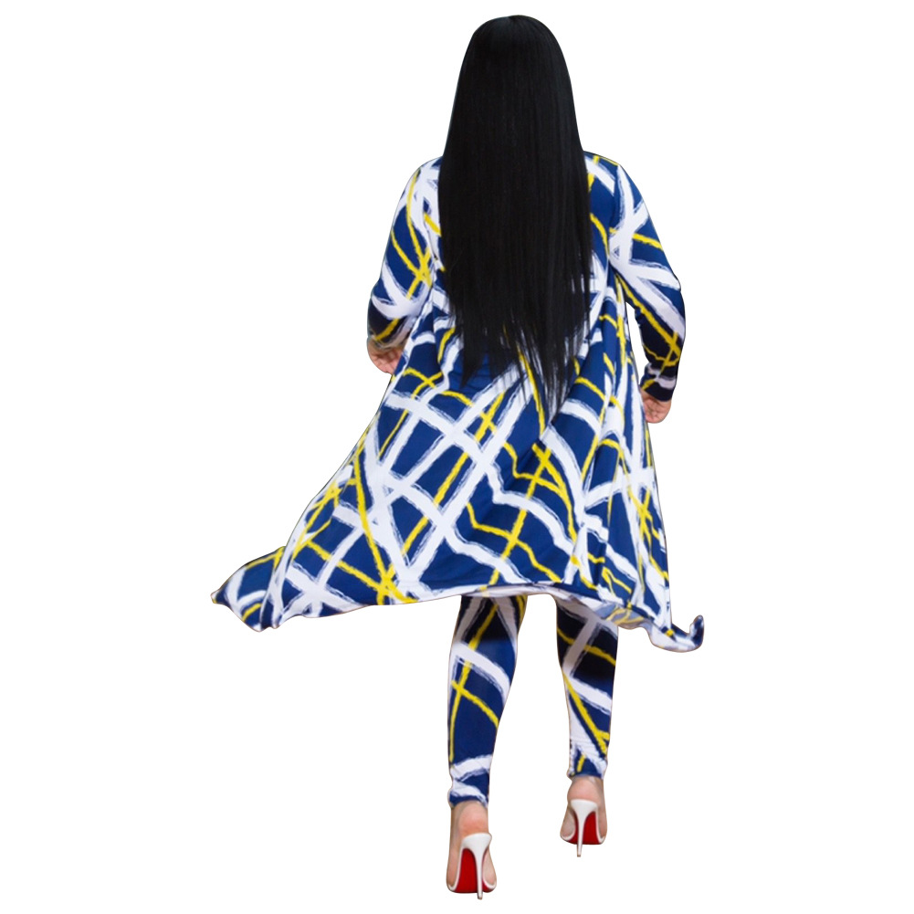 2021 High quality Fashion Women Two piece set Autumn Cloak Trousers Casual Suit Long Sleeve High Waist Tight Suits