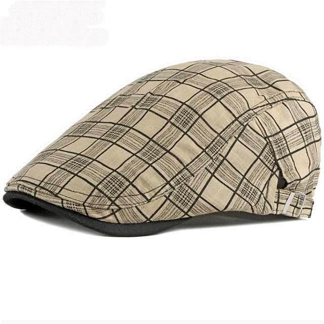 2021 High quality Unisex Beret Spring Summer Hat Vintage Plaid Ivy Newsboy Flat Cap Breathable Sun Hat Adjustable Caps
