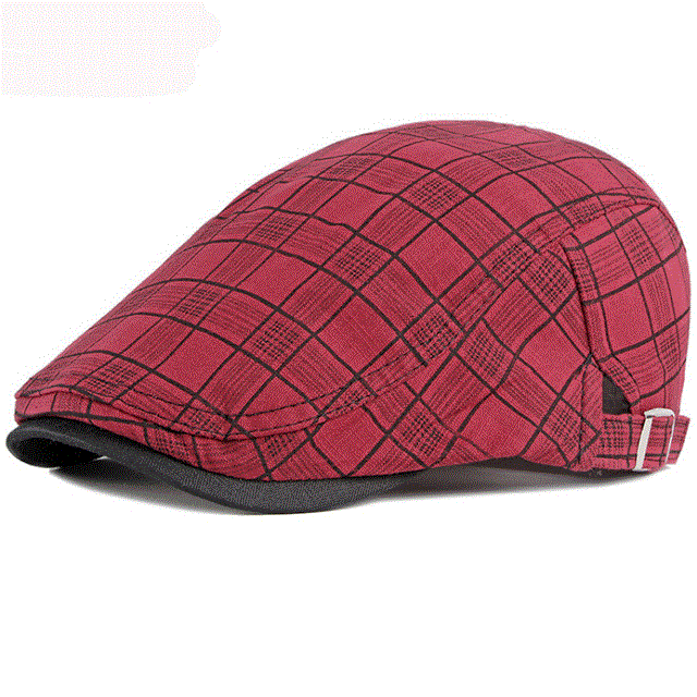 2021 High quality Unisex Beret Spring Summer Hat Vintage Plaid Ivy Newsboy Flat Cap Breathable Sun Hat Adjustable Caps
