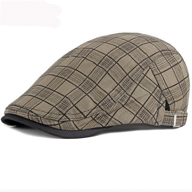 2021 High quality Unisex Beret Spring Summer Hat Vintage Plaid Ivy Newsboy Flat Cap Breathable Sun Hat Adjustable Caps