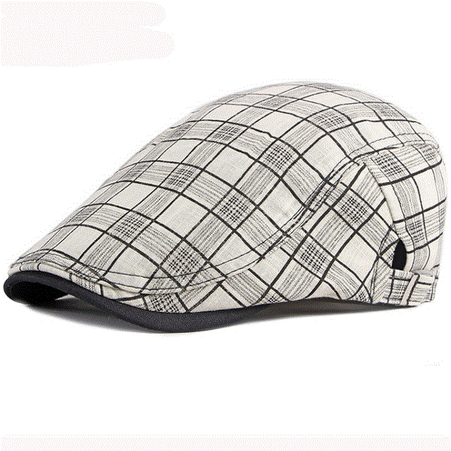 2021 High quality Unisex Beret Spring Summer Hat Vintage Plaid Ivy Newsboy Flat Cap Breathable Sun Hat Adjustable Caps