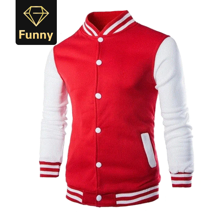 2021 High quality Baseball Jacket Men Fashion Design Wine Red Mens Slim Fit College Varsity Jacket