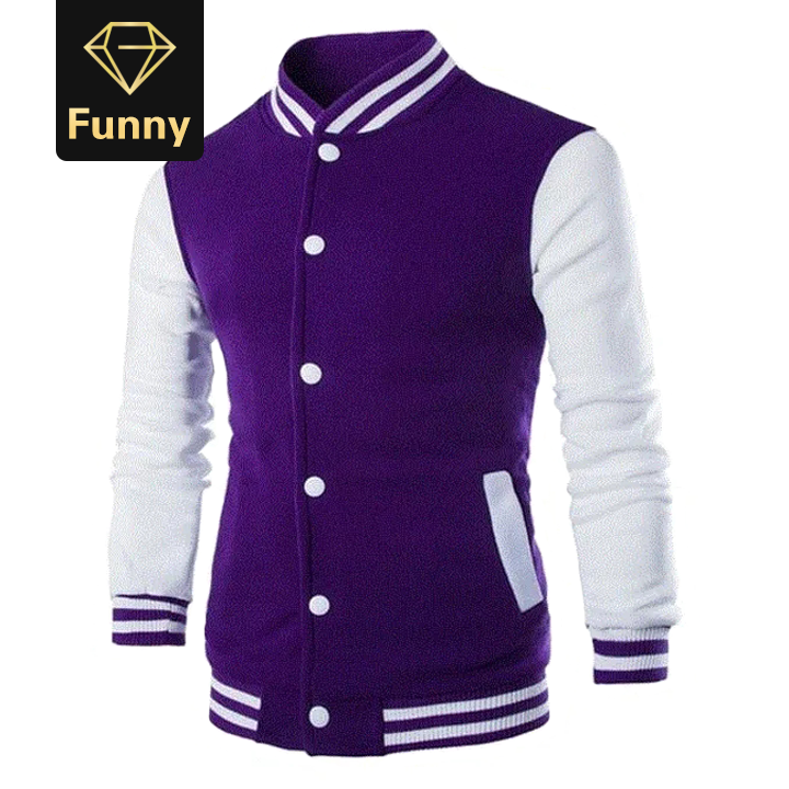 2021 High quality Baseball Jacket Men Fashion Design Wine Red Mens Slim Fit College Varsity Jacket