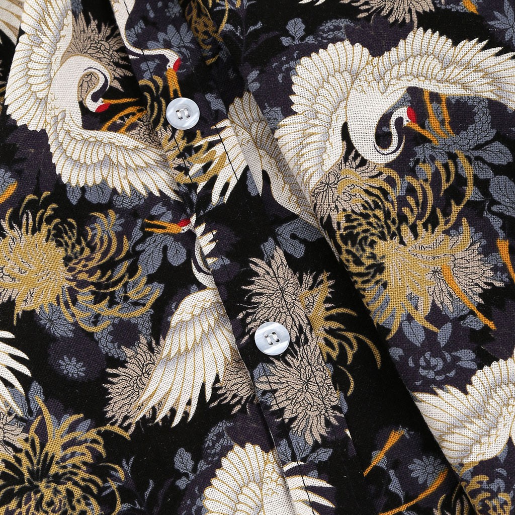 2021 High quality Fashion New Shirts Men's Hawaii Printed Splicing Pattern Casual Fashion Lapel Short Sleeve Shirts