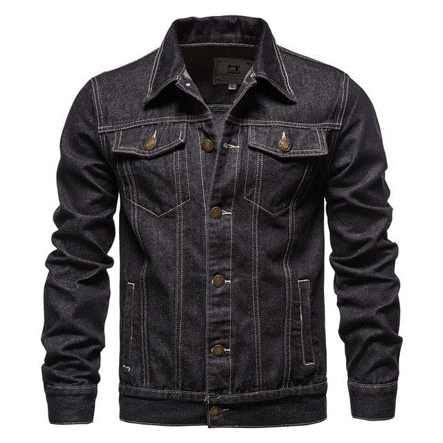 2021 High quality Spring Autumn Men Denim Jackets Casual Lapel Single Breasted Jeans Jackets Slim Fit Cotton Outwear