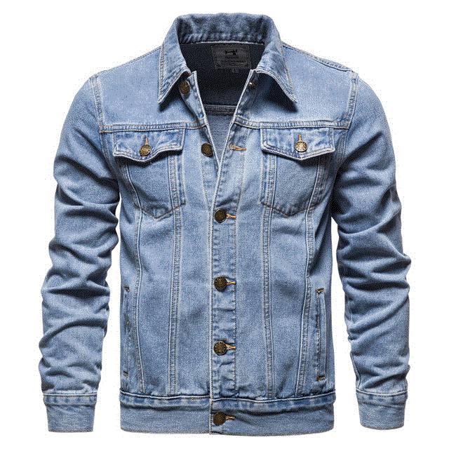 2021 High quality Spring Autumn Men Denim Jackets Casual Lapel Single Breasted Jeans Jackets Slim Fit Cotton Outwear