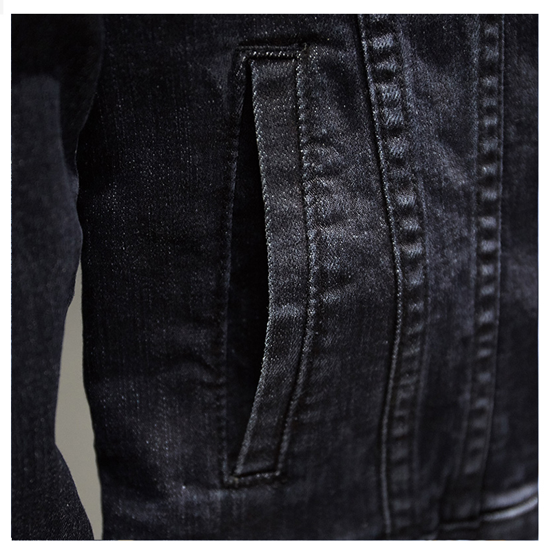 2021 High quality Autumn men classic black slim casual denim jacket washed jeans jacket hip-hop streetwear clothes
