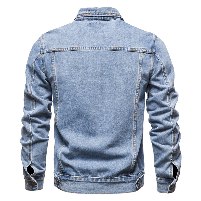 2021 High quality Spring Autumn Men Denim Jackets Casual Lapel Single Breasted Jeans Jackets Slim Fit Cotton Outwear