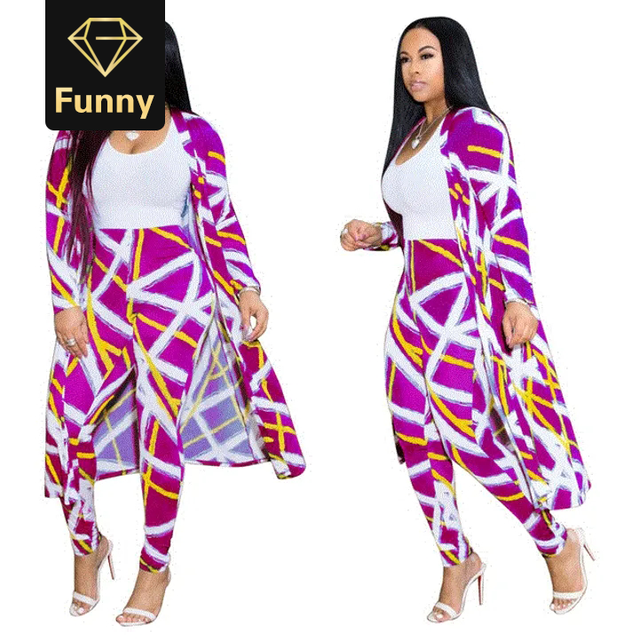 2021 High quality Fashion Women Two piece set Autumn Cloak Trousers Casual Suit Long Sleeve High Waist Tight Suits