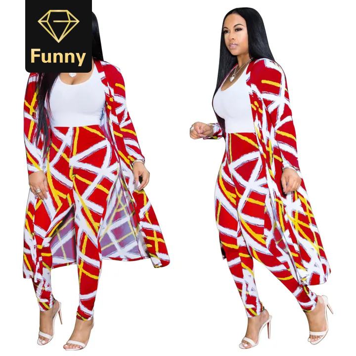 2021 High quality Fashion Women Two piece set Autumn Cloak Trousers Casual Suit Long Sleeve High Waist Tight Suits
