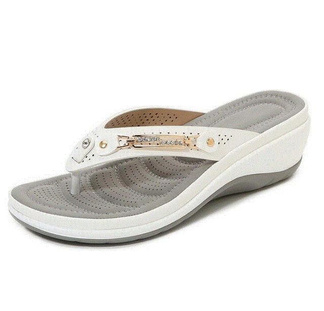Women Slippers Summer Fashion Button Wedge Beach Sandals Women Outside Platform Leisure Flip Flops