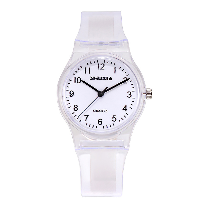 HOT Lovers Women's Watches Fashion Transparent Candy Color Plastic Band Casual Men's Quartz Watches